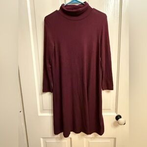 American Eagle Outfitters Maroon Long Sleeve Dress